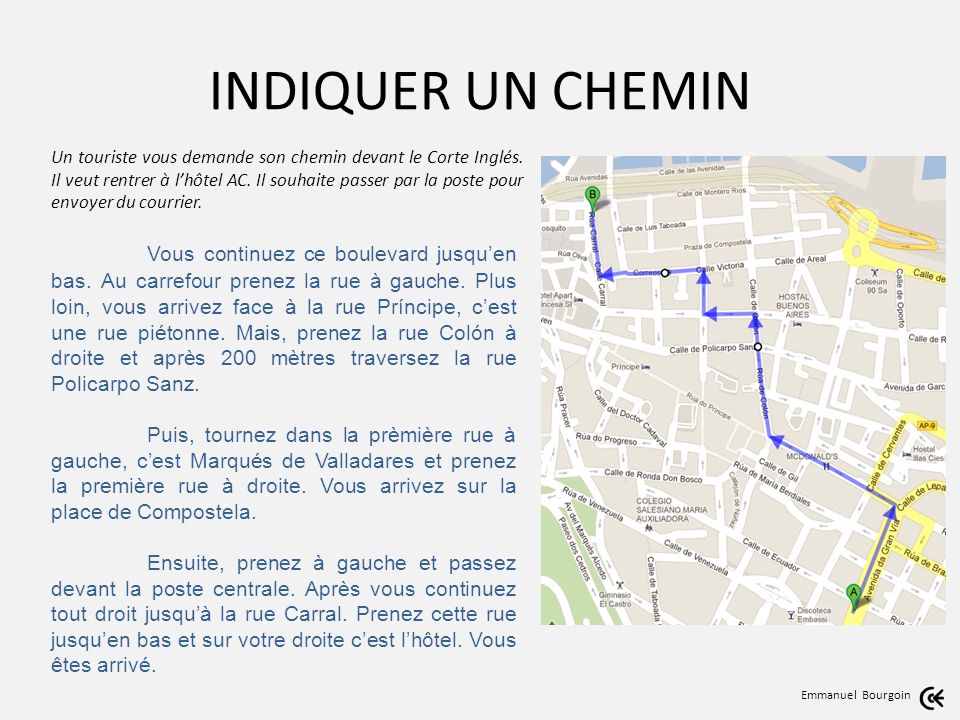 Vous est tout la. А И схемы rue. Tournez a droite a gauche. Шеман. Sur le ....chemin что нужно добавить.